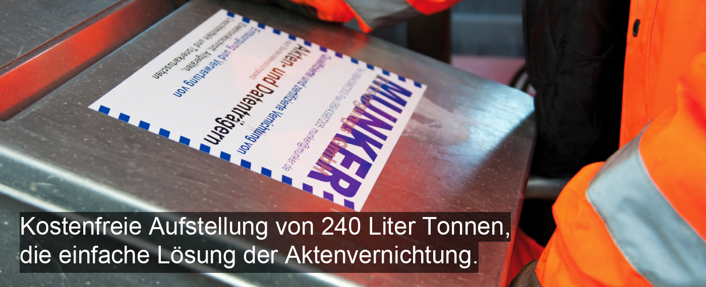 Aktenvernichtung Sammeltonne